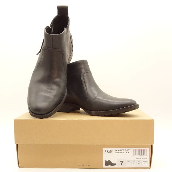 ugg aureo boots black leather